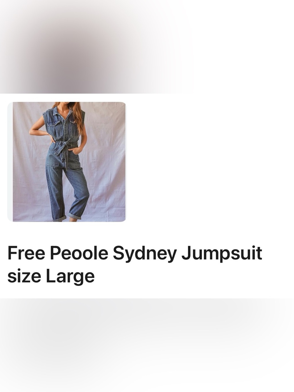 We The Free Washed Denim Utility Jumpsuit - Indigo